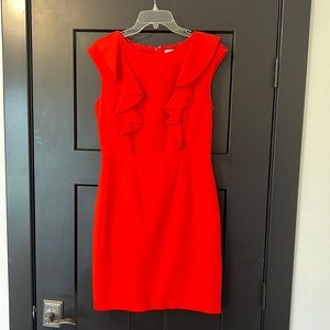 Women’s Calvin Klein Orange Tomato Red Sheath Dress Size 8